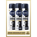 NIVEA MEN Black & White Invisible Epic Night Erkek Sprey Deodorant, 72 Saat Terleme Karşıtı, 150ml, Set of 3