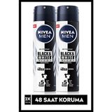 Nivea Men Black&White Invisible Original Erkek Sprey Deodorant 150 ml x2 Adet, 48 Saat Anti-Perspirant