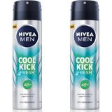 Nivea Men Cool Kick Fresh 2x150 ML Erkek Sprey Deodorant