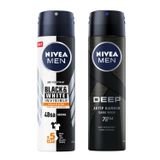 Nivea Men Deep Dimension 150 ml ve Black White Invisible Güçlü Etki 150 ml Erkek Sprey Deodorant
