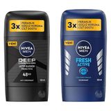 Nivea Men Deep Dimension 50 ml ve Fresh Active 50 ml Erkek Stick Deodorant