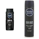 Nivea Men Deep Dimension 500 ML Duş Jeli ve Deep Dimension 150 ML Erkek Sprey Deodorant