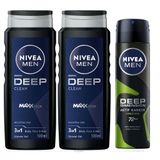 Nivea Men Deep Dimension 500 ml Duş Jeli ve Deep Dimension Amazonia 150 ml Erkek Sprey Deodorant