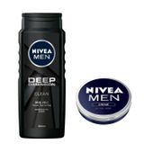 Nivea Men Deep Dimension 500 ml Duş Jeli ve Men Creme 75 ml Erkek Bakım Kremi