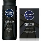 Nivea Men Deep Dimension 500 ml Duş Jeli+Deep Dimension 100 ml Tıraş Losyonu