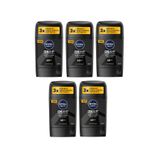 NIVEA Men Deep Dimension Aktif Karbon Stick Deodorant, Odunsu Koku, 50 ml, 5 Adet