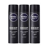 Nivea Men Deep Dimension Dark Wood Aktif Karbon 3x150 ml Erkek Sprey Deodorant