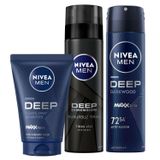 Nivea Men Deep Sakal ve Yüz Jeli + Tıraş Jeli 200 ml + Dimension Sprey Deodorant