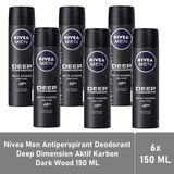 Nivea Men Deodorant Deep Dimension Dark Wood 150 ML - 6'lı Avantaj Paketi