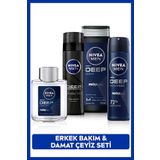 NIVEA Men Deodorant, Duş Jeli,Tıraş Köpüğü,Tıraş Sonrası Losyon,Kişisel Bakım Çantası Hediye