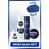 NIVEA Men Deodorant,Nemlendirici Krem,Tıraş Köpüğü,Tıraş Sonrası Balsam,Kişisel Bakım Çantası Hediye