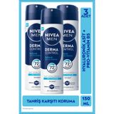 NIVEA Men Derma Control Defend Sprey Deodorant 150 ml 3 Adet