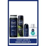 NIVEA MEN Erkek Bakım Çeyiz Seti, Duş Jeli 500ml, Tıraş Sonrası Losyon 100ml, Sprey Deodorant,Roll-on 50ml
