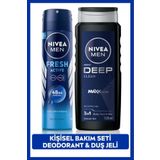 NIVEA MEN Erkek Bakım Damat Çeyiz Seti, Duş Jeli 500ml Ve Sprey Deodorant Fresh Active150ml, Ter Koruması