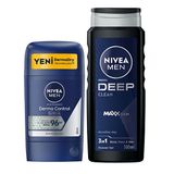 Nivea MEN Erkek Banyo ve Duş Jeli Deep Dimension 500ml ve Stick Deodorant Derma Control Clinical 50m