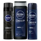 NIVEA MEN Erkek Damat Çeyiz Bohça Seti, Banyo ve Duş Jeli 500ml, Tıraş Jeli 200ml, Sprey Deodorant 150ml