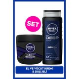Nivea MEN Erkek Damat Çeyiz Seti Deep Dimension Duş Jeli 500ml ve Nemlendirici El Vücut Bakım Kremi 400ml