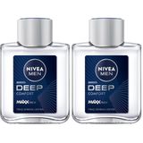NIVEA MEN Erkek Deep Comfort Tıraş Sonrası Losyon 100 ml,Nemlendirici,Tahrişe ve Kurumaya Karşı Koruma,Yenileyici (2 paketi)