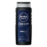 NIVEA MEN Erkek Deep Dimension Duş Jeli 500 ml,Derinlemesine Temizlik,Bakımlı Cilt,Vücut,Yüz ve Saç İçin,Ferah Koku,Aktif Karbonx2 + NIVEA MEN Erkek El ve Vücut Bakım Kremi Deep Dimension 400ml