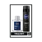 NIVEA MEN Erkek Deep Dimension Tıraş Seti, Tıraş Köpüğü 200 ML ve Tıraş Sonrası Losyon 100 ML Kaygan Tıraş