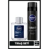 NIVEA MEN Erkek Deep Dimension Tıraş Seti, Tıraş Köpüğü 200ml ve Nemlendirici Tıraş Sonrası Losyon 100ml