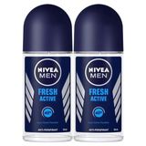 Nivea Men Erkek Fresh Active 48 Saat Deodorant Koruması 50 ml X2 Roll On Deodorant