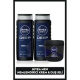 Nivea Men Erkek Nemlendirici El ve Vücut Kremi Deep Impact 400 ML + Duş Jeli Deep Dimension 2 x 500 ML