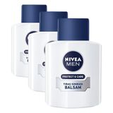 NIVEA MEN Erkek Protect&Care Nemlendirici Tıraş Sonrası Balsam 100 ml, Hızlı Emilir, Nemlendirici,Aloe Vera (3 paketi)