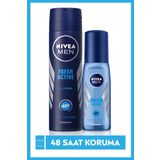 NIVEA MEN Erkek Pump Sprey Deodorant Fresh Active 75ml ve NIVEA MEN Erkek Sprey Deodorant Fresh Active150 ml