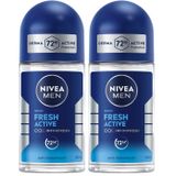 NIVEA MEN Erkek Roll on Deodorant 50 ml,Terlemeye Karşı 72 Saat Koruma,Okyanus Özleri Kokusu,Uzun Süren Ferahlık,Yapışkan His Bırakmaz,Etil Alkol İçermez (2 paketi)