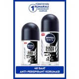 NIVEA MEN Erkek Roll-on Deodorant Black&White 50ml ve Mini Roll-on Black&White 25ml
