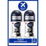 NIVEA MEN Erkek Roll-on Deodorant Black&White Invisible Original 25ml,72 Saat Anti-perspirant Ter Koruması
