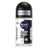 NIVEA MEN Erkek Roll On Deodorant Black&White Invisible Original 50 ml,72 Saat Anti-perspirant Terleme ve Ter Kokusuna Karşı Koruma,Giysilerde Leke Karşıtı,Erkeksi Koku,Etil Alkol İçermez