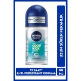 NIVEA MEN Erkek Roll-on Deodorant Cool Kick 50ml, 72 Saat Anti-perspirant Ter Koruma, Kaktüs Suyu