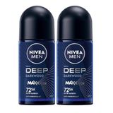 NIVEA MEN Erkek Roll On Deodorant Deep Dimension 50 ml,72 Saat Anti-perspirant Koruma,x2 Adet,Avantajlı Paket