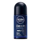 NIVEA MEN Erkek Roll on Deodorant Deep Dimension 50 ml,72 Saat Ter ve Ter Kokusuna Karşı Koruma,Maskülen Ferah Koku,Aktif Karbon,Yapışkan His Bırakmaz