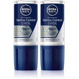 NIVEA MEN Erkek Roll on Deodorant Derma Control Clinical 50 ml,96 saat üstün koruma,Anti-perspirant,C Vitamini,Ekstra Kuruluk (2 paketi)