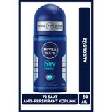 NIVEA MEN Erkek Roll-on Deodorant Dry Fresh 50ml, 72 Saat Anti-perspirant Ter Koruması, Alkolsüz
