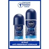 NIVEA MEN Erkek Roll-on Deodorant Fresh Active 50ml ve Mini Roll-on Fresh Active 25ml