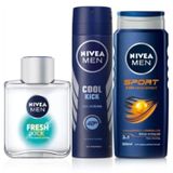 NIVEA MEN Erkek Sports Duş Jeli, 500 ml + NIVEA Men Cool Kick Fresh Tıraş Sonrası Losyon 100 ml