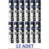 NIVEA Men Erkek Sprey Deodorant Black White Invısıble Original 200 ml X 12