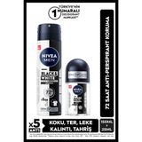 NIVEA MEN Erkek Sprey Deodorant Black&White 150ml Ve Mini Roll-on 25ml, 72 Saat Anti-perspirant Ter Koruma