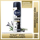 NIVEA MEN Erkek Sprey Deodorant Black&White Epic Night 150 ml,Terleme Karşıtı,Kumaş Koruması,Alkolsüz