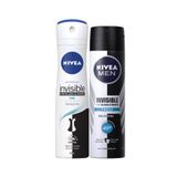 NIVEA Men Erkek Sprey Deodorant Black&white Fresh 150ml Ve Kadın Sprey Deodorant Black&white Pure 150ml