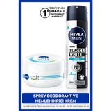 Nivea MEN Erkek Sprey Deodorant Black&White Invisible Fresh 150ml ve Nemlendirici Vücut Bakım Kremi 100ml