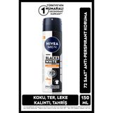NIVEA MEN Erkek Sprey Deodorant Black&White Invisible Güçlü Etki 150ml, 72 Saat Terleme Karşıtı, Alkolsüz