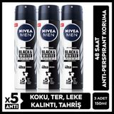 NIVEA Men Erkek Sprey Deodorant Black&White Invisible Original 150ml 3 Adet 48 Saat Koruma