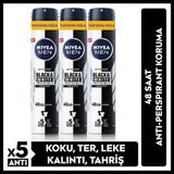 Nivea MEN Erkek Sprey Deodorant Black&White Invisible Original 200ml, 72 Saat Anti-perspirant, X3 Adet - 200 ml