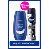 Nivea MEN Erkek Sprey Deodorant Black&White Invisible Original ve Creme Care Nemlendirici Duş Jeli 250ml