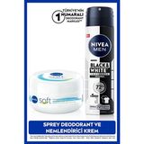 Nivea MEN Erkek Sprey Deodorant Black&White Invisible Original ve Soft Nemlendirici Vücut Bakım Kremi100ml
